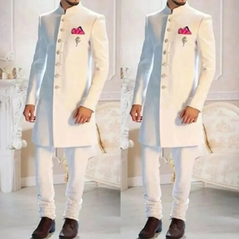 Men Formal Wear Indian - Abito da sposo bianco con collo