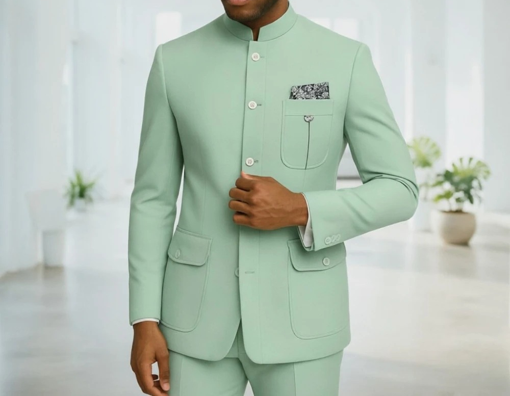Men'S Formal Wear For Office - Abito Safari da Uomo Premium Verde