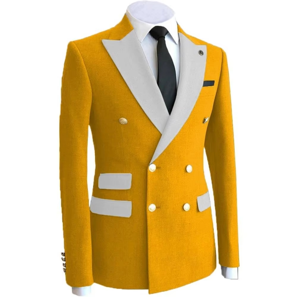 Formal Wear For Men Yellow - Abito da uomo giallo doppiopetto per