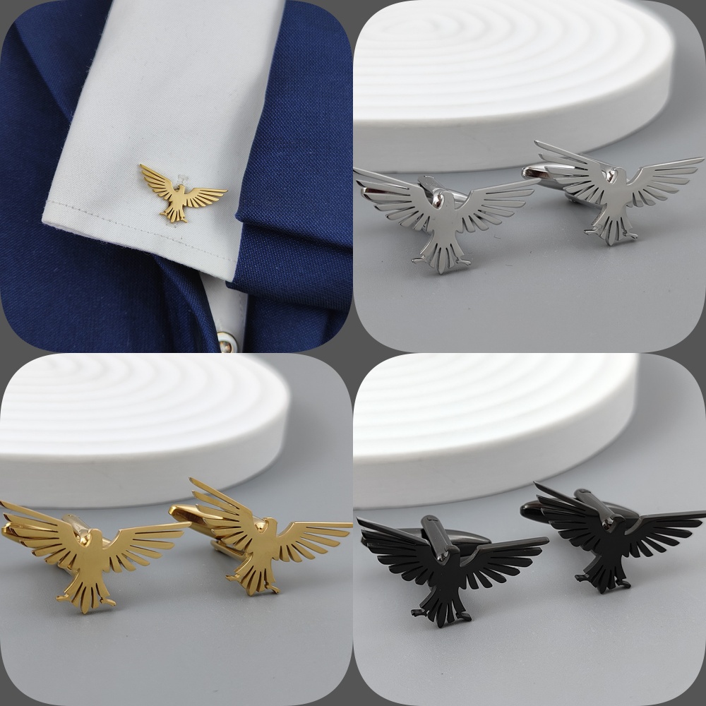 Men Formal Wear Fashion - Gemelli placcati oro con aquila volante