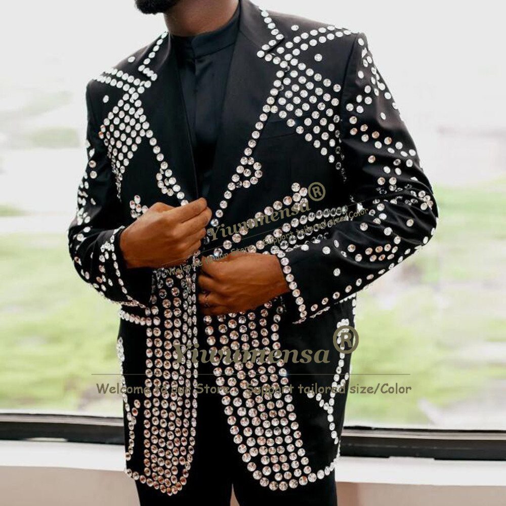 Men Formal Wear Wedding - Abito da Uomo con Perline e