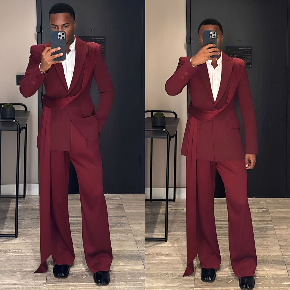Abito da uomo nuovo bordeaux 2 - Men Formal Wear Wedding recensione e prezzo