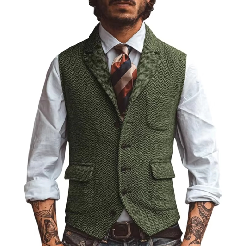 Gilet da Uomo in Tweed Retrò c - Men'S Formal Wear Waistcoat recensione e prezzo