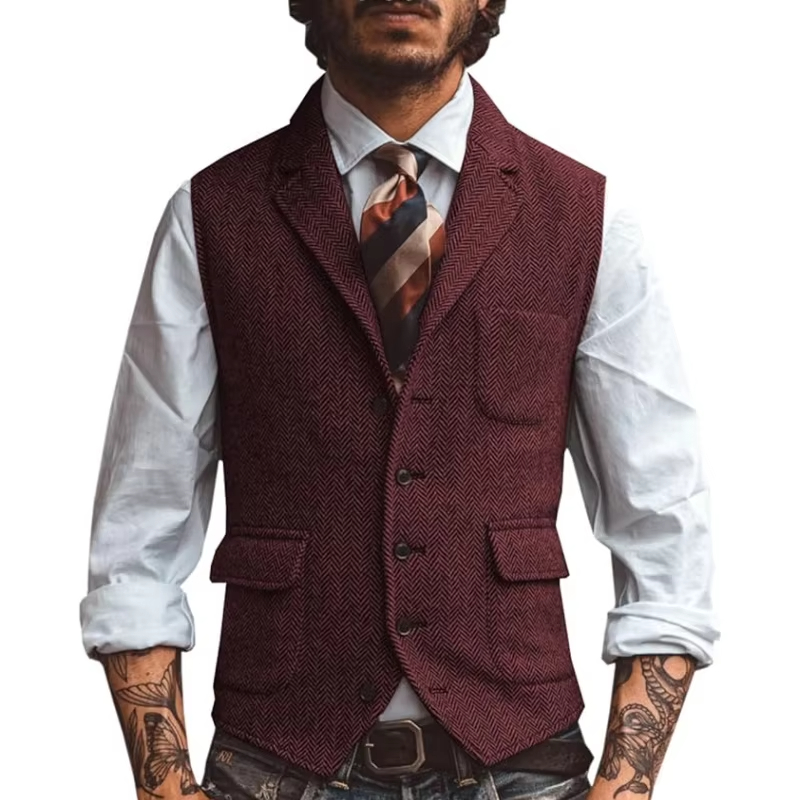 Gilet da Uomo in Tweed Retrò c - Men'S Formal Wear Waistcoat recensione e prezzo