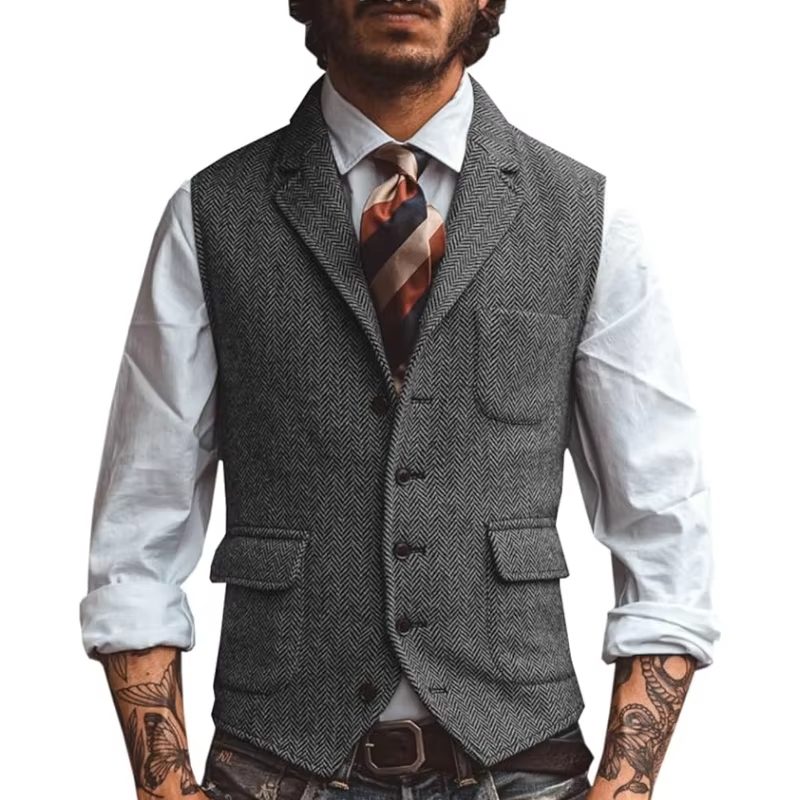 Gilet da Uomo in Tweed Retrò c - Men'S Formal Wear Waistcoat recensione e prezzo