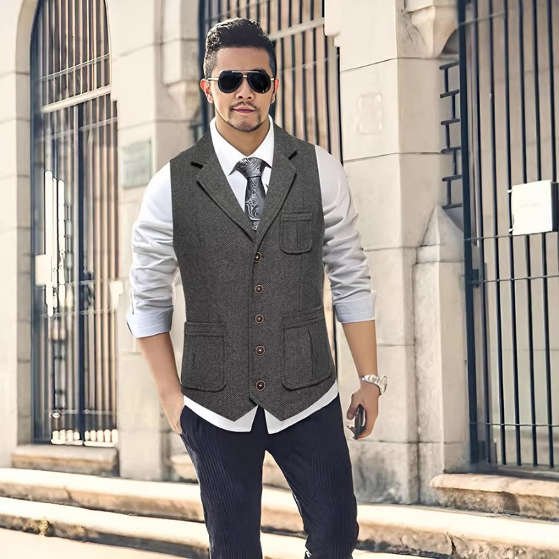 Gilet da uomo in tweed a spina - Men'S Formal Wear Waistcoat recensione e prezzo