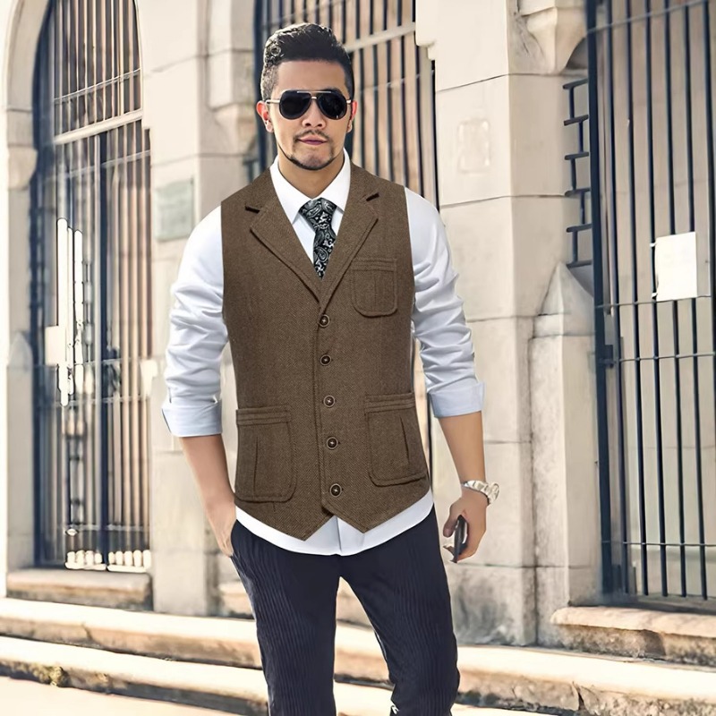 Gilet da uomo in tweed a spina - Men'S Formal Wear Waistcoat recensione e prezzo