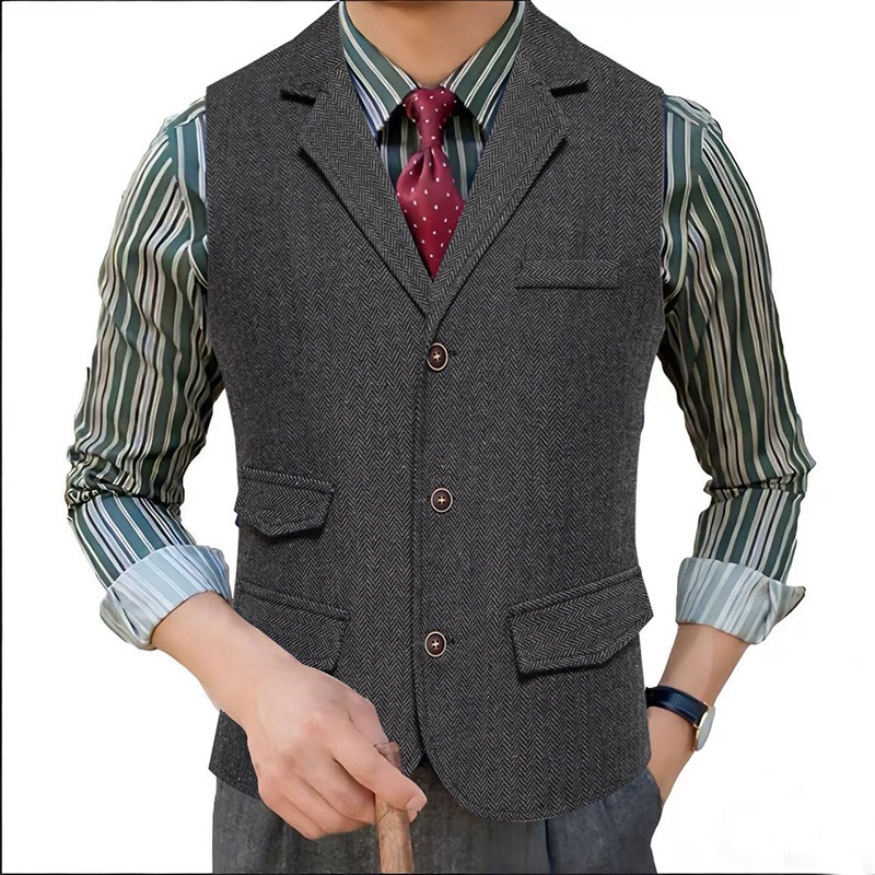 Gilet da uomo in tweed a spina - Men'S Formal Wear Waistcoat recensione e prezzo